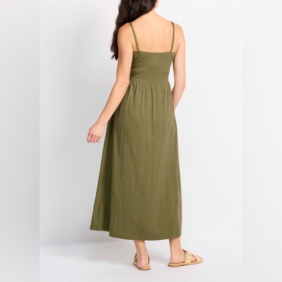 Market & Spruce Mira Spaghetti Strap Maxi Dress Olive - S - Picture 2 of 10